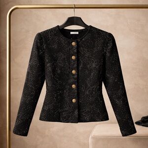 Scott McClintock Black Blazer Size M Gold Button Elegant Jacket